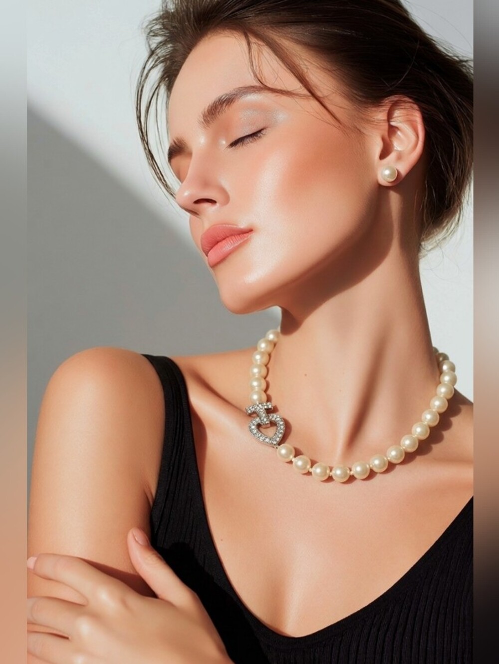 𝐅𝐚𝐮𝐱 𝐏𝐞𝐚𝐫𝐥/𝐑𝐡𝐢𝐧𝐞𝐬𝐭𝐨𝐧𝐞 𝐇𝐞𝐚𝐫𝐭 𝐕𝐭𝐠 𝐉𝐞𝐰𝐞𝐥𝐫𝐲 𝐒𝐞𝐭 - Picture 2 of 9